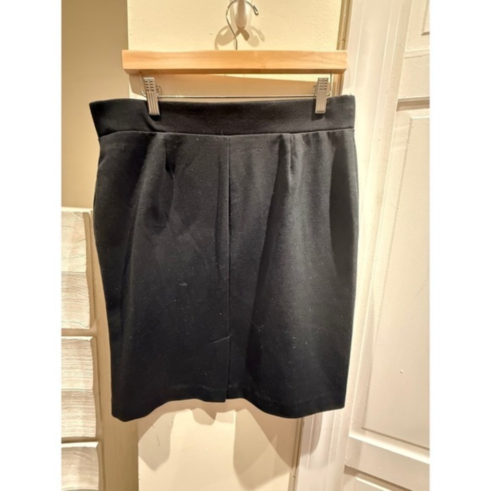 Nicole Miller New York Womens Black Stretch Pencil Skirt Size Large Pull On